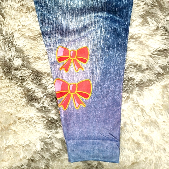 emoji Girls Colorful Fake Jeans - Picture 5 of 12